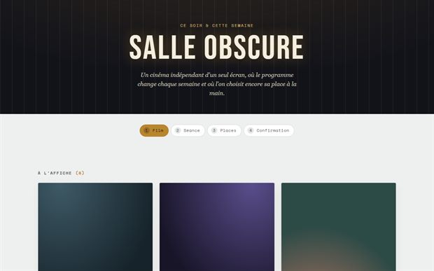Interface de la démonstration Salle Obscure